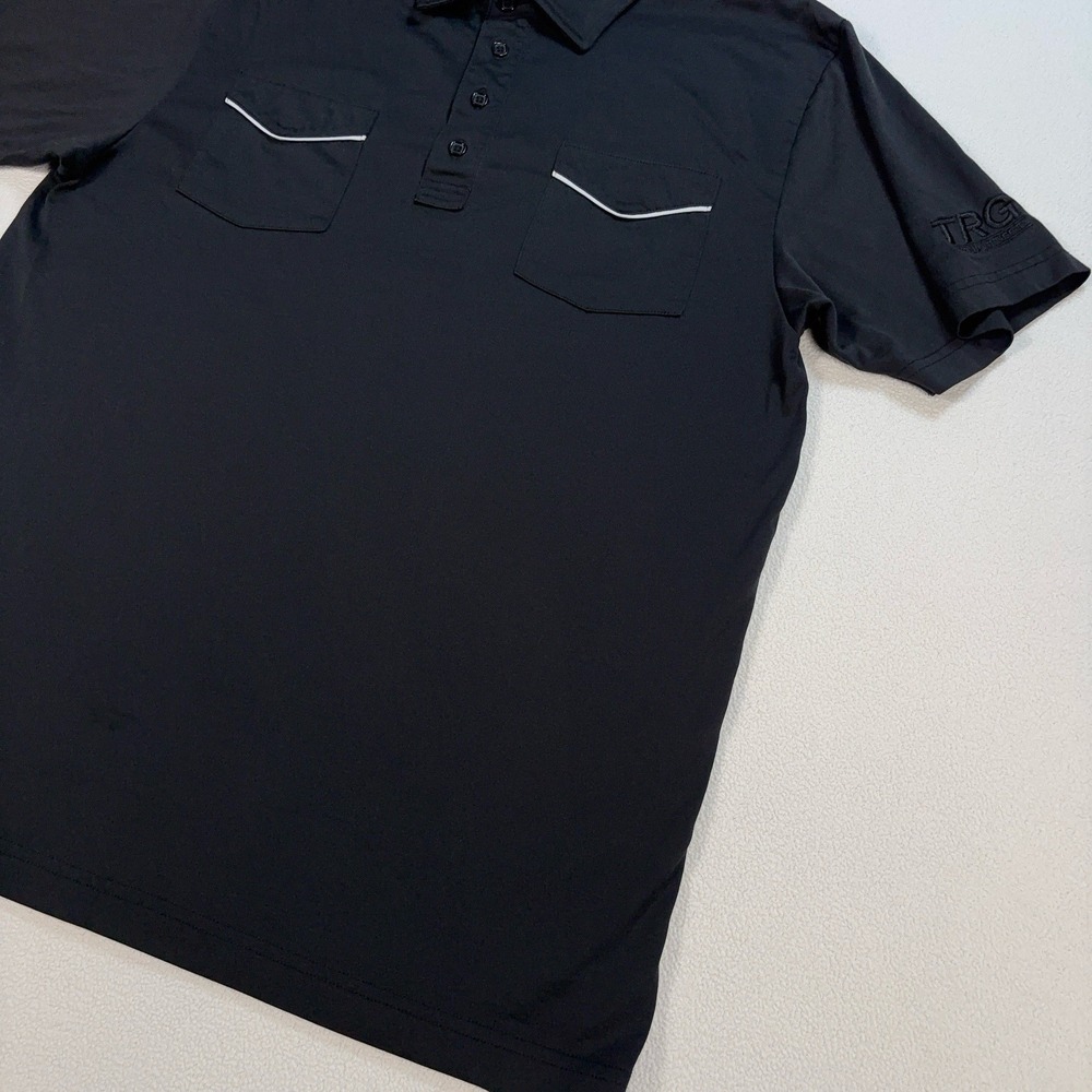 Travis‎ Mathew Double Pocket Golf Polo Men's L Black Pima Cotton Stretch *LOGO* - Picture 5 of 16
